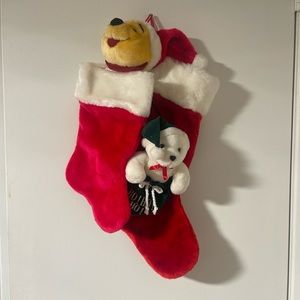 Plush Christmas bear stockings